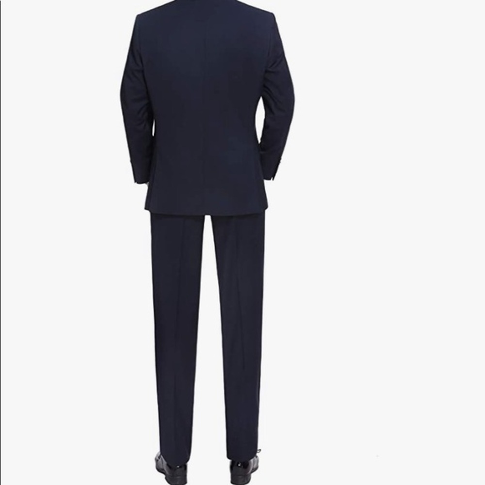 Men’s Pierre Loren Suit Blk 62L 58W New